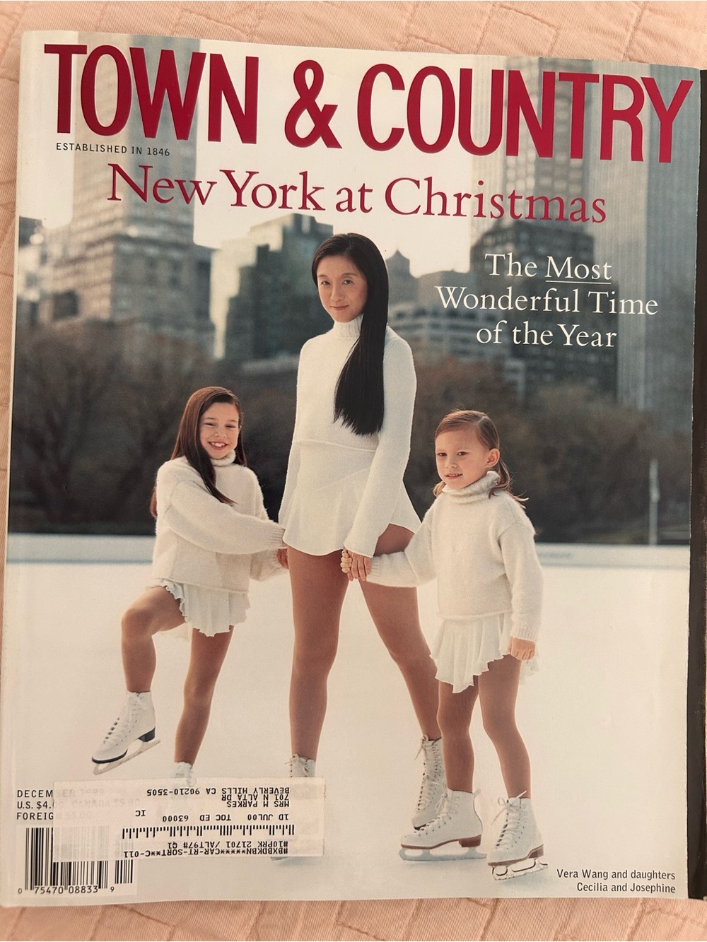 Town & Country magazine-New York at Christmas. Cover:Vera Wang